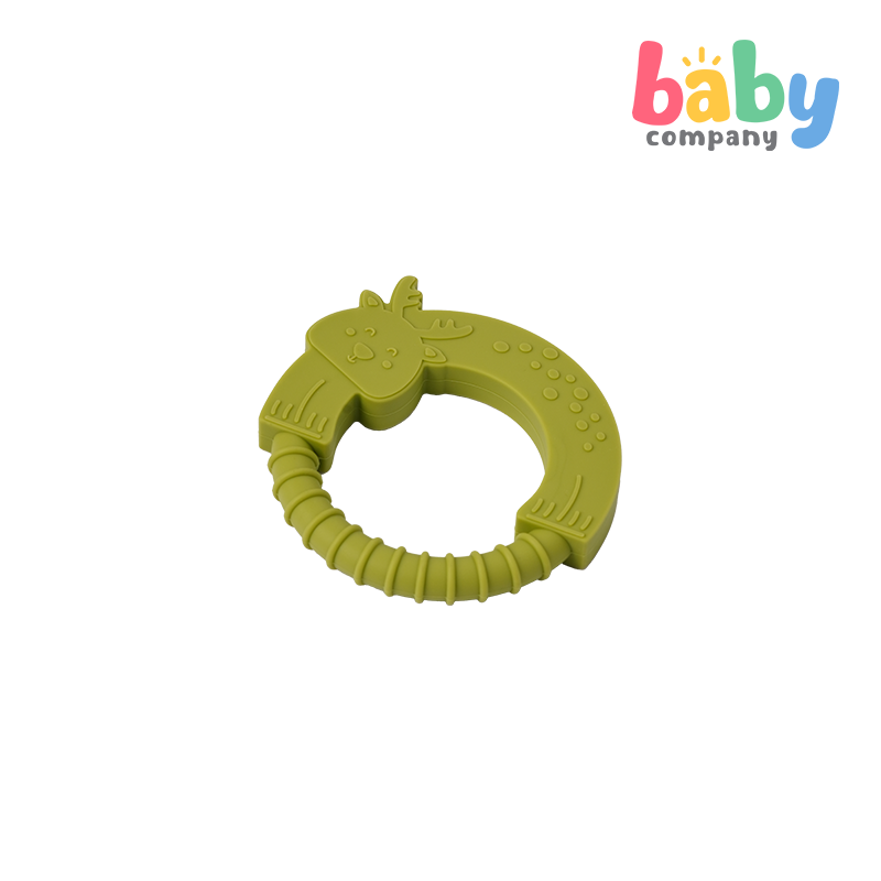 Playsmart Silicone Teething Ring - Deer, Green