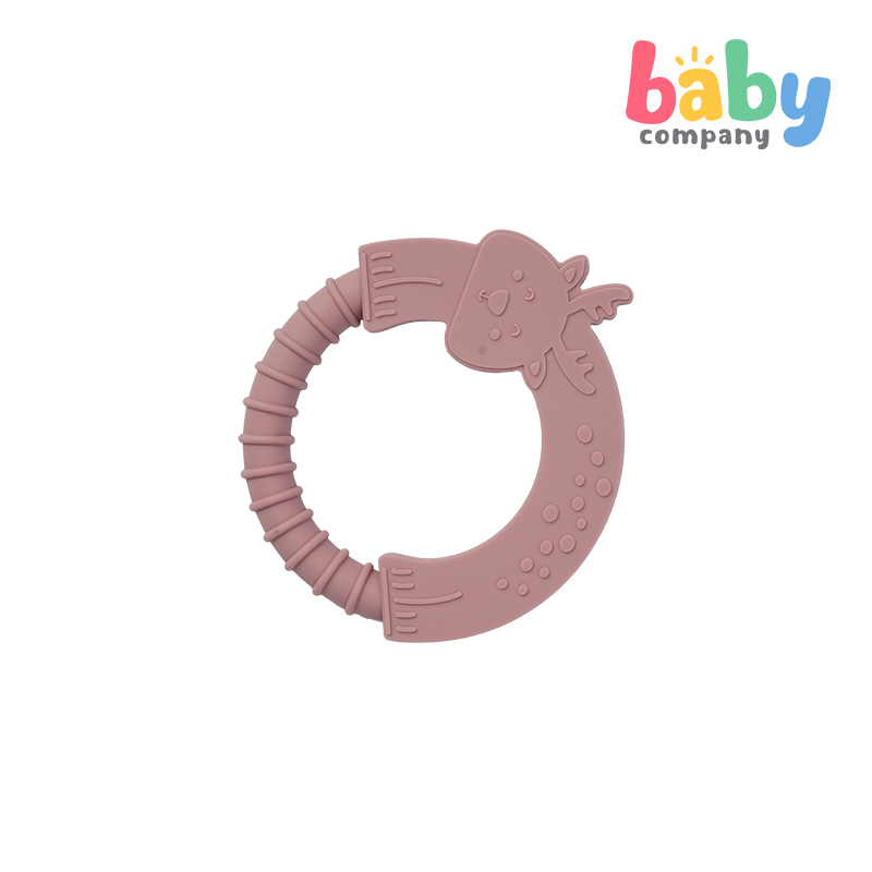 Playsmart Silicone Teething Ring - Deer, Pink