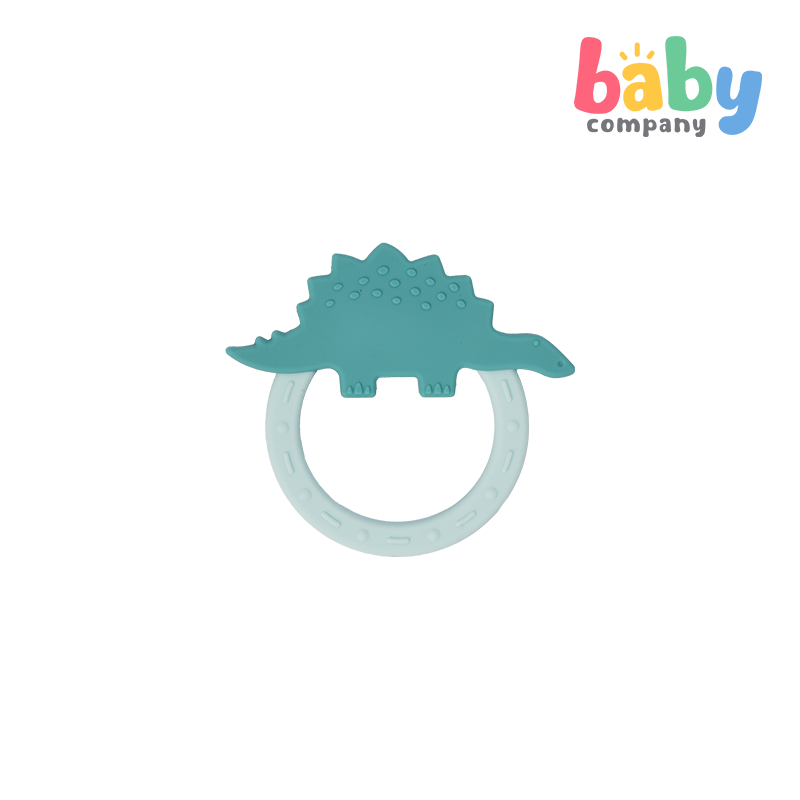 Playsmart Silicone Teething Ring - Dino, Blue