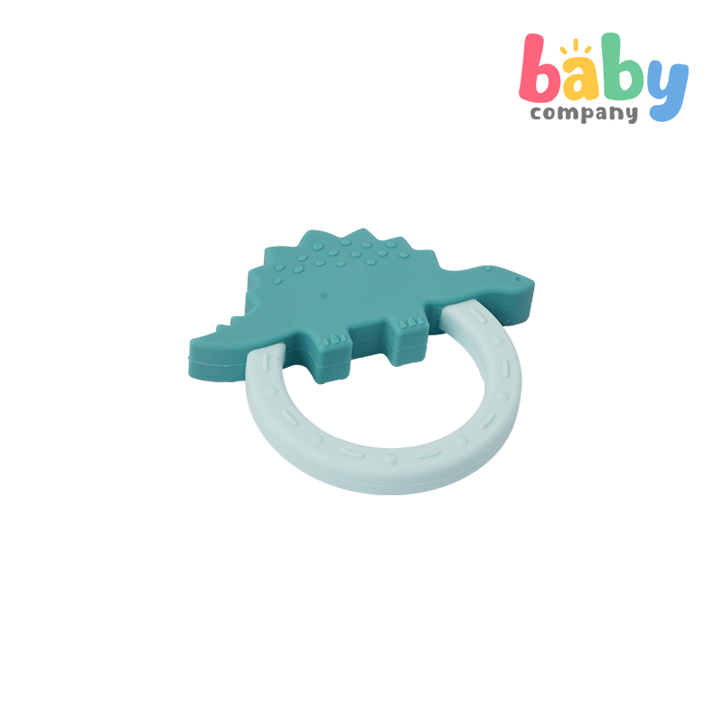 Playsmart Silicone Teething Ring - Dino, Blue