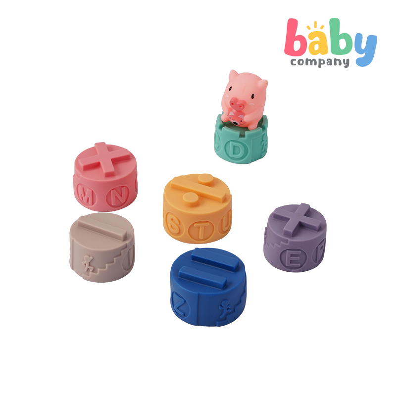 Playsmart Silicone Stacking Toy - Pig