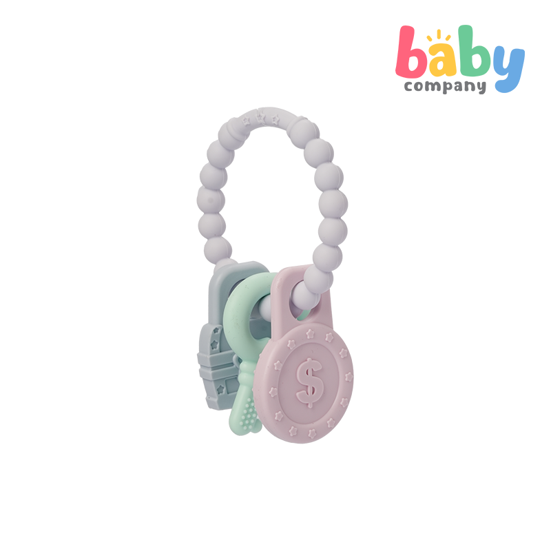 Playsmart Silicone Teething Ring - Treasure, Gray