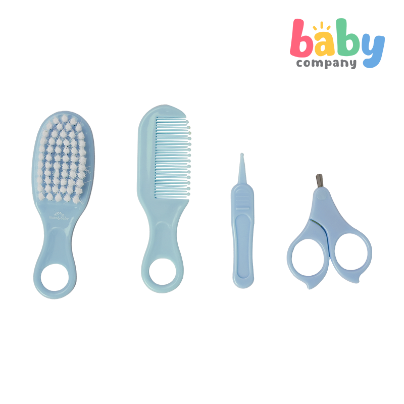 Mom & Baby 4pc Brush and Comb Set - Blue