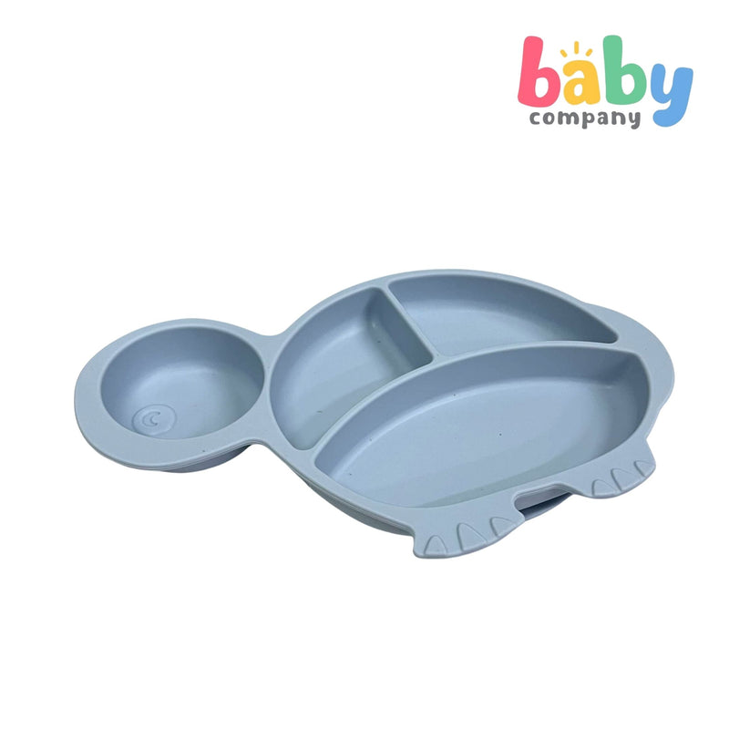 Mom & Baby Silicone Plate - Turtle, Blue