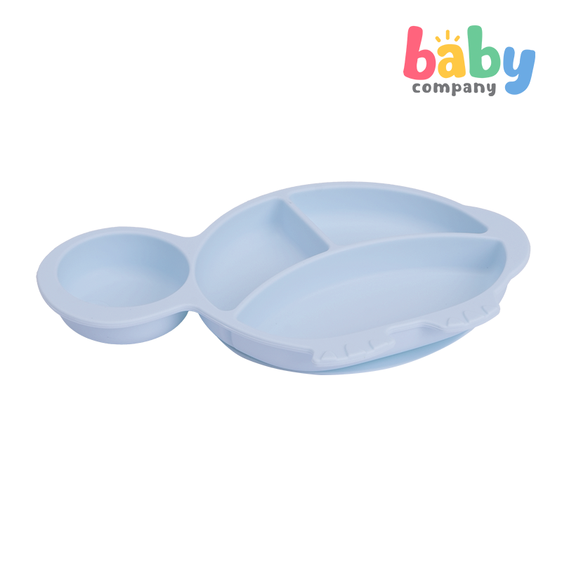 Mom & Baby Silicone Plate - Turtle, Blue