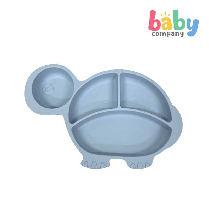 Mom & Baby Silicone Plate - Turtle, Blue