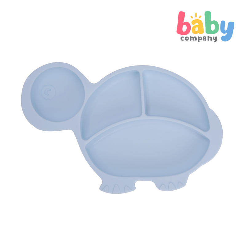 Mom & Baby Silicone Plate - Turtle, Blue