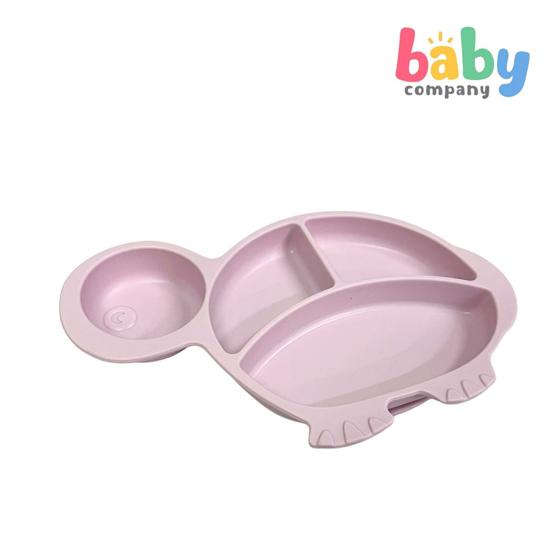 Mom & Baby Silicone Plate - Turtle, Pink