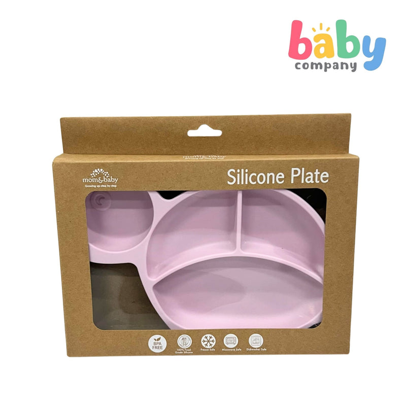 Mom & Baby Silicone Plate - Turtle, Pink