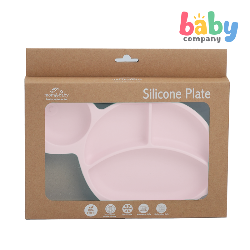 Mom & Baby Silicone Plate - Turtle, Pink