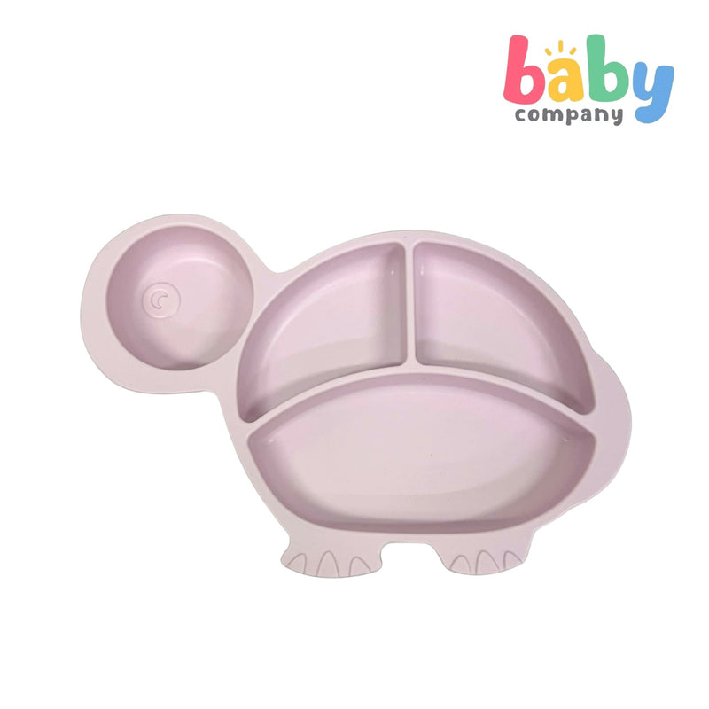 Mom & Baby Silicone Plate - Turtle, Pink