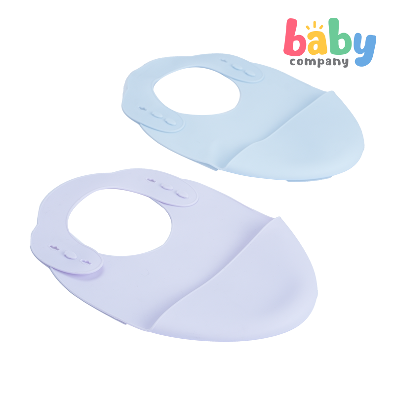 Mom & Baby Silicone Bib - Pack of 2, Purple