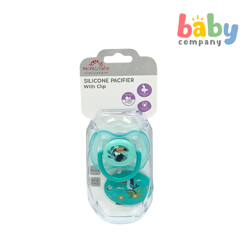 Mom & Baby Silicone Pacifier with Clip - Toucan