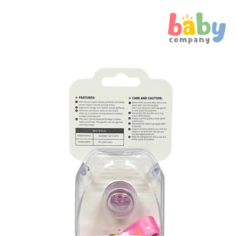 Mom & Baby Silicone Pacifier with Clip - Swan