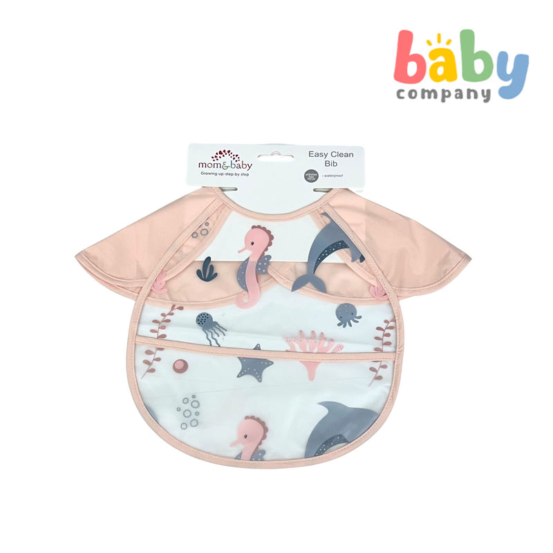 Mom & Baby Easy Clean Bib - Under The Sea, Pink