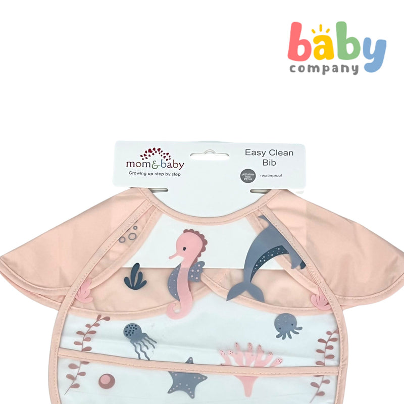 Mom & Baby Easy Clean Bib - Under The Sea, Pink