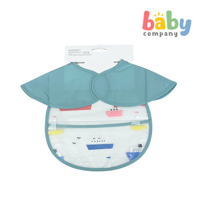 Mom & Baby Easy Clean Bib - Boat, Blue