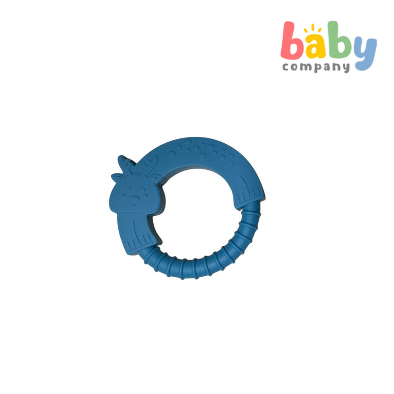 Playsmart Silicone Teething Ring - Deer, Blue