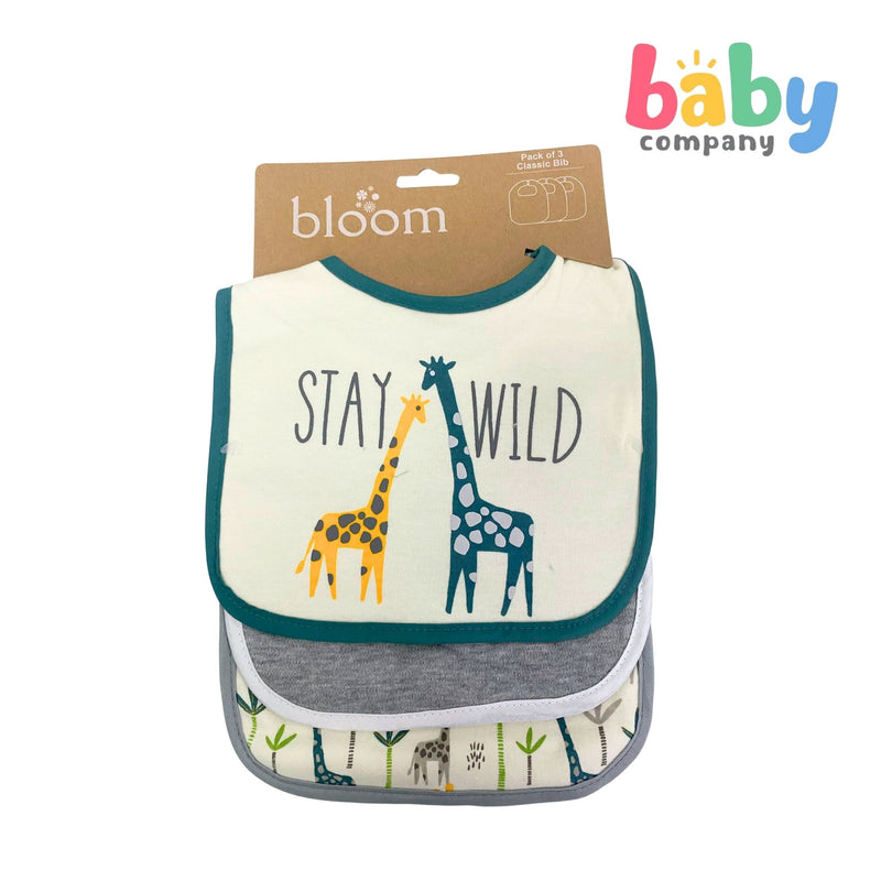 Bloom 3-Piece Classic Bib - Giraffe Stay Wild