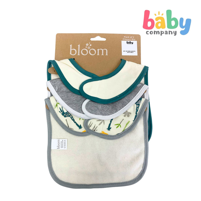 Bloom 3-Piece Classic Bib - Giraffe Stay Wild