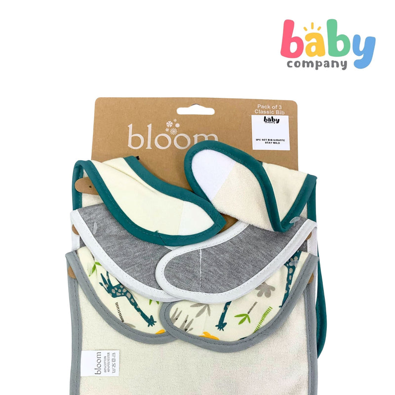 Bloom 3-Piece Classic Bib - Giraffe Stay Wild