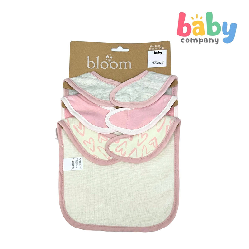 Bloom 3-Piece Classic Bib - Pink Little Sister