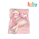 Bloom Baby Knitted Blanket With Plush Toy Set - Flamingo