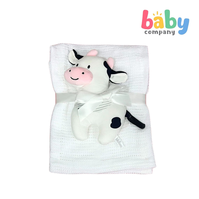 Bloom Baby Knitted Blanket With Plush Toy Set - Cow