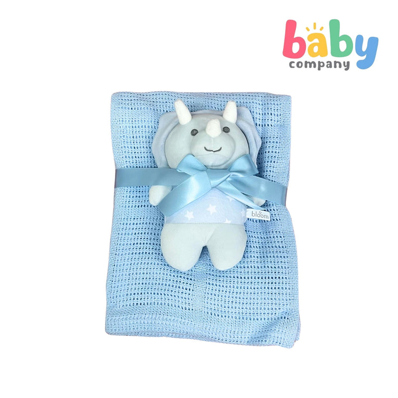 Bloom Baby Knitted Blanket With Plush Toy Set - Dino