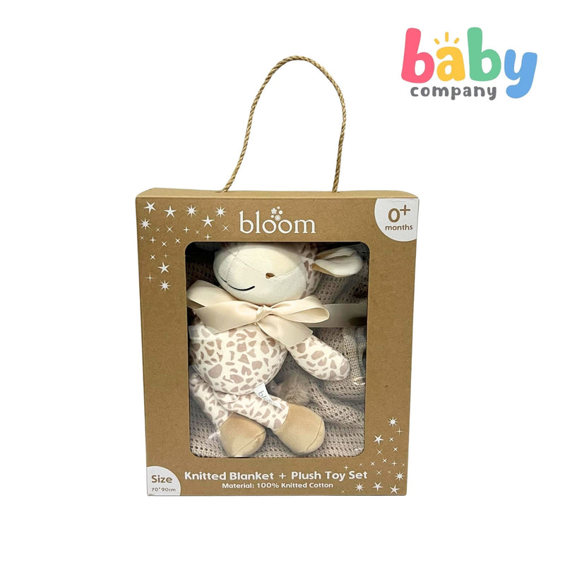 Bloom Baby Knitted Blanket With Plush Toy Set - Giraffe