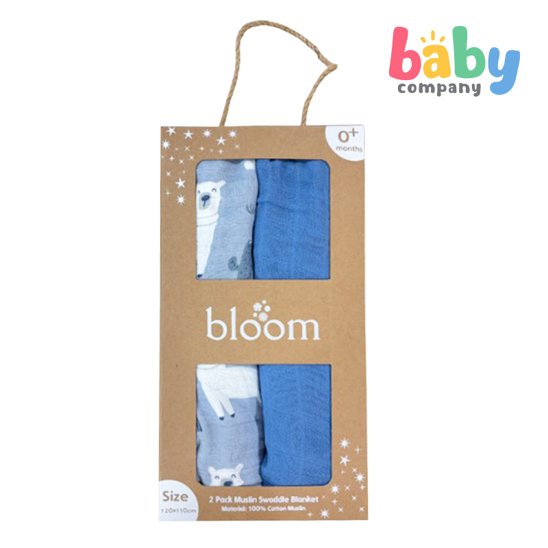 Bloom 2-Packs Muslin Cloth - Blue/Alpaca