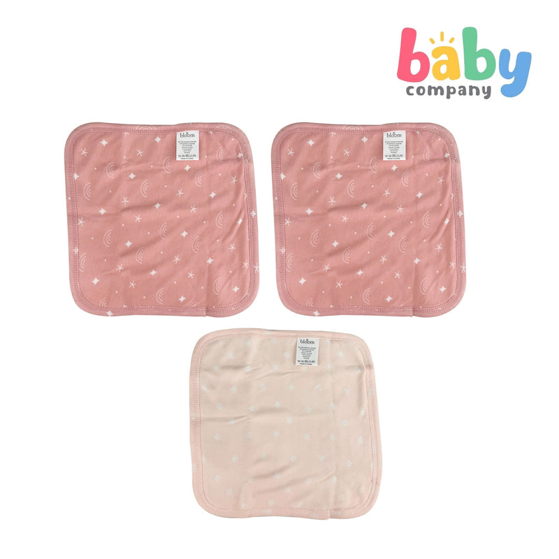 Bloom Baby Bamboo Face Washcloth 3pc - Girl