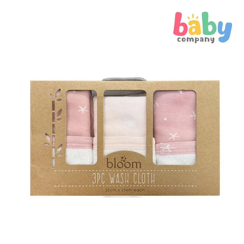 Bloom Baby Bamboo Face Washcloth 3pc - Girl