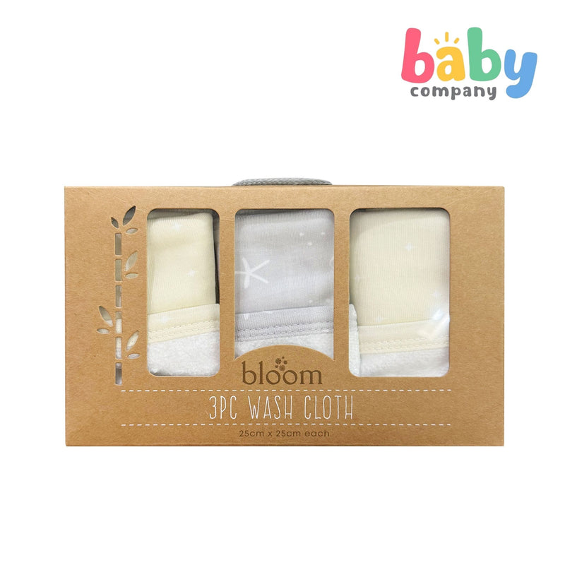 Bloom Baby Bamboo Face Washcloth 3pc - Neutral