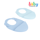 Mom & Baby Silicone Bib - Pack of 2, Blue