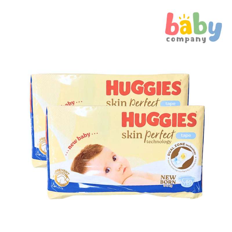 Huggies Skin Perfect Taped Diapers - Newborn, 40pcs, Pack of 2