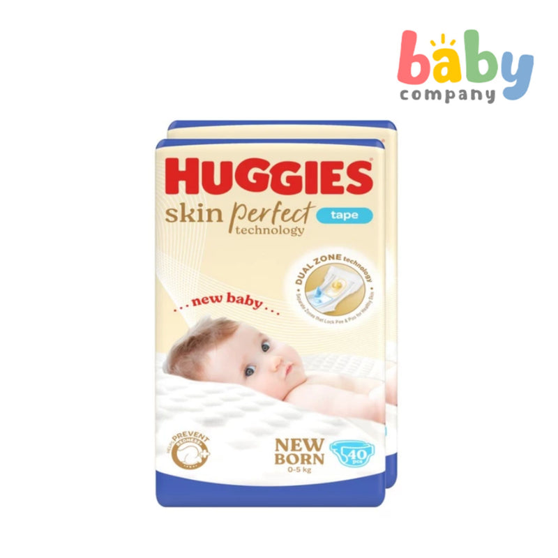 Huggies Skin Perfect Taped Diapers - Newborn, 40pcs, Pack of 2