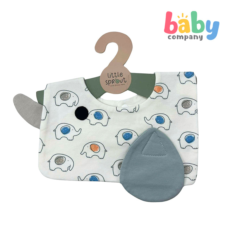 Little Sprout Square Bib - Elephant