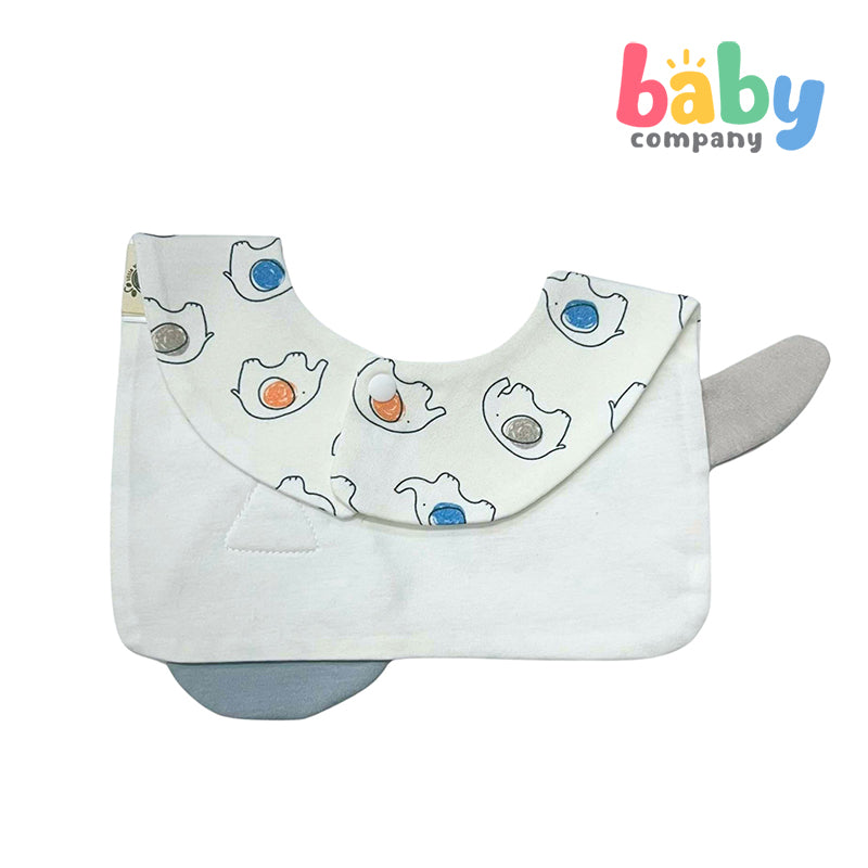 Little Sprout Square Bib - Elephant