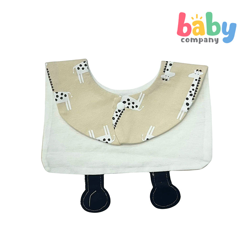 Little Sprout Square Bib - Giraffe Pendant Critters