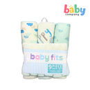 Babyfits 9 Piece Baby Bath Towel Set - Clouds