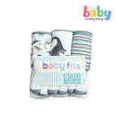Babyfits 9 Piece Baby Bath Towel Set - Dino Blue