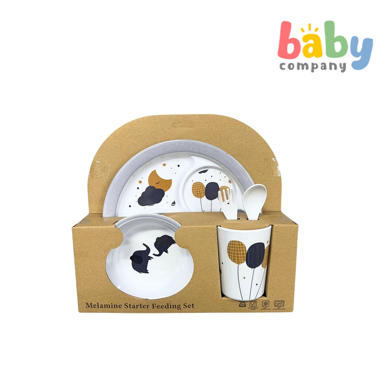 Melawares Kids Melamine Starter Feeding Set - Elly Clouds