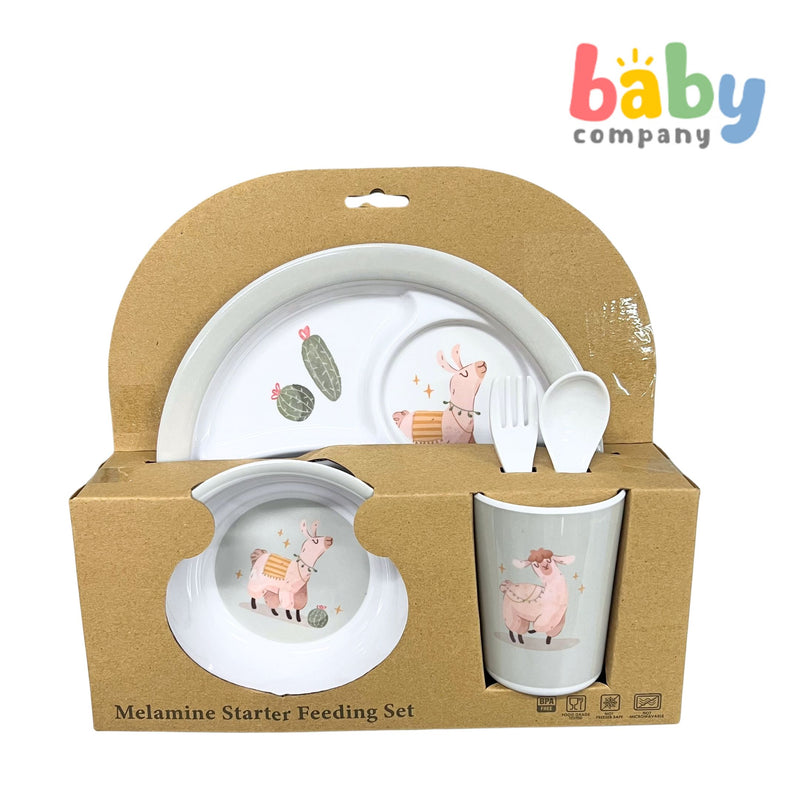 Melawares Kids Melamine Starter Feeding Set - Fluffy Llama