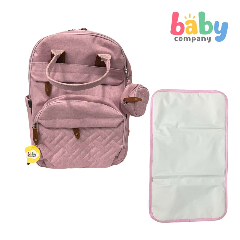 Baby Company Travel Backpack with Diaper Changing Pad - Pink