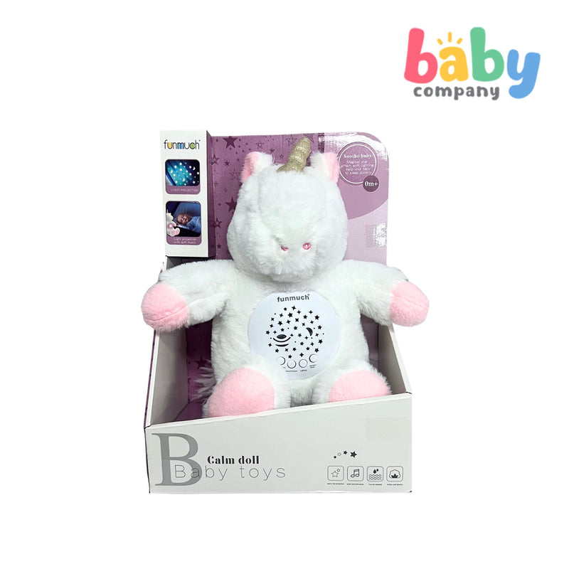 Funmuch 2 in 1 Baby Calming Doll Projector Toy - Unicorn