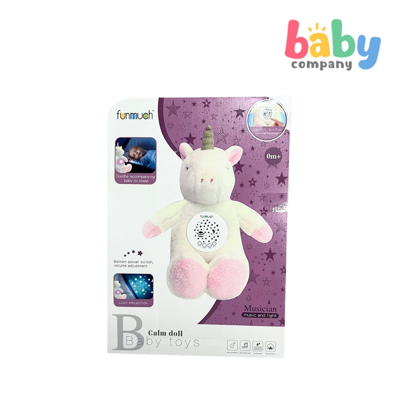 Funmuch 2 in 1 Baby Calming Doll Projector Toy - Unicorn