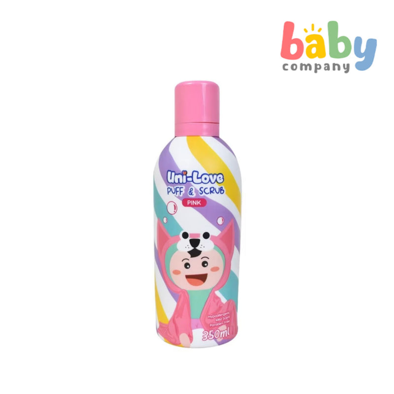 Uni-Love Puff & Scrub for Babies - 350ml, Pink