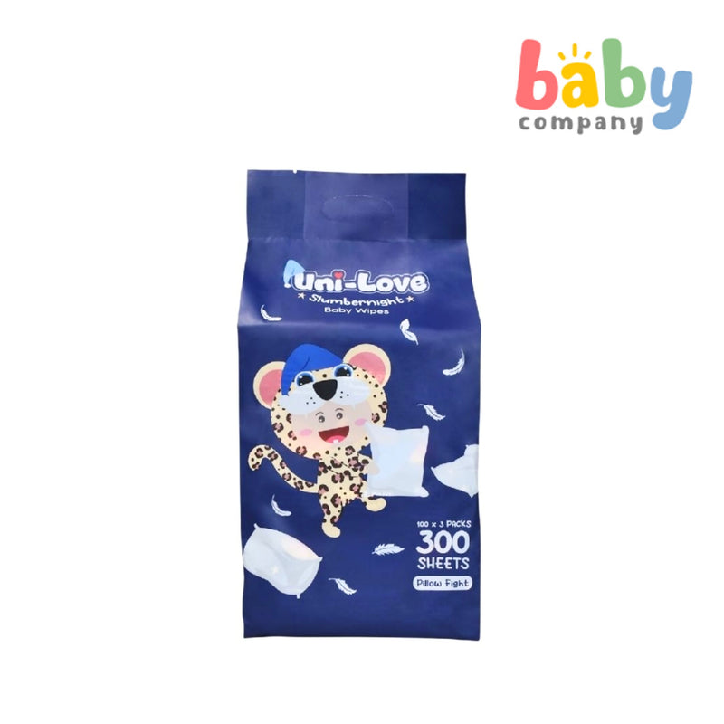 Uni-Love Baby Slumbernight Wipes Cheetah Series - 100s, Pack of 3