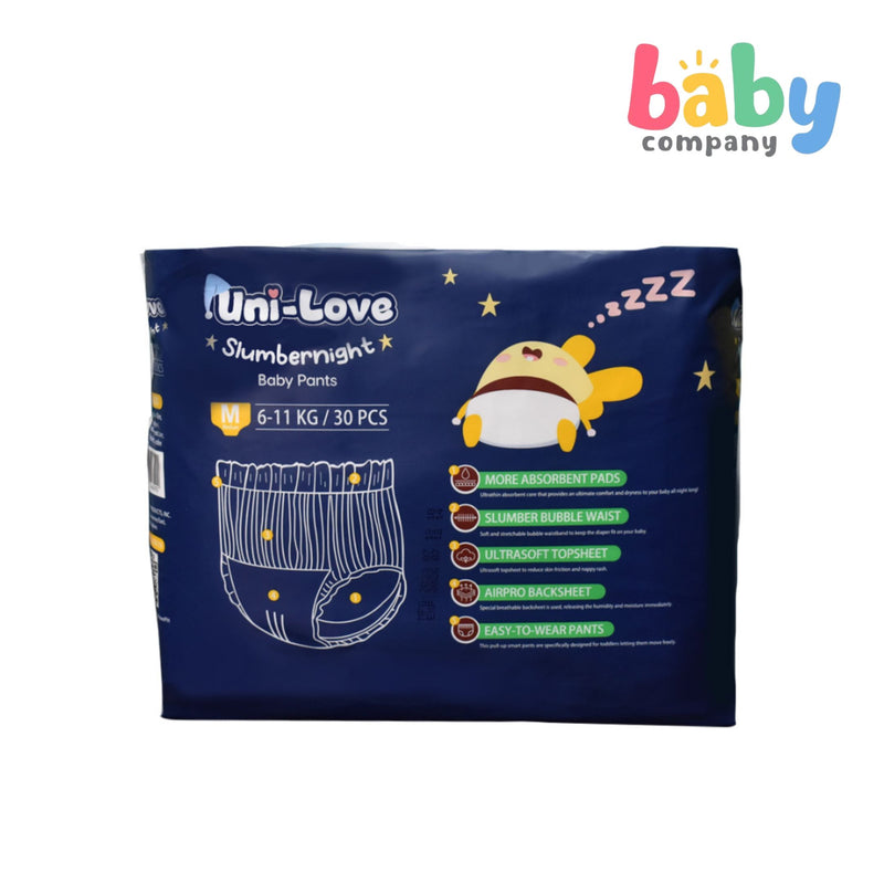 Uni-Love Slumbernight Baby Diaper Pants, Medium, 30 Pads